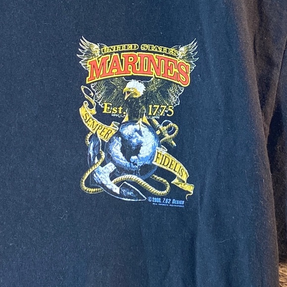USMC Marines T-Shirt Mens Large Graphic Double Sided Military USA Semper Fidelis - Picture 6 of 8